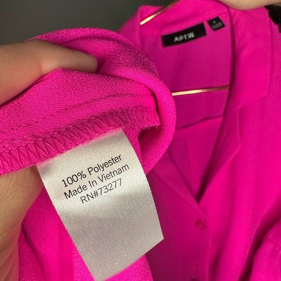 Apt. 9 Shirt Dress Button Up Size 4 Tie Notched CollardLapel Sleeveless HotPink - Picture 7 of 8